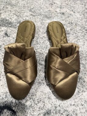 Birdies Songbird Satin Mule - Khaki Green